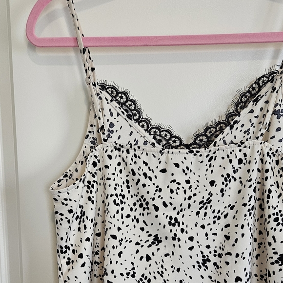 A New Day Spotted Lace Cami Blouse Cream Black Women's Size Large - Picture 7 of 9